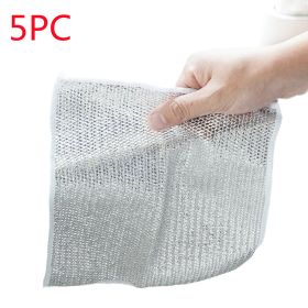 Steel Wire Dishcloth Daily Cleaning Cloth Mesh (Option: 5Piece 20x20cm-Double Layer)